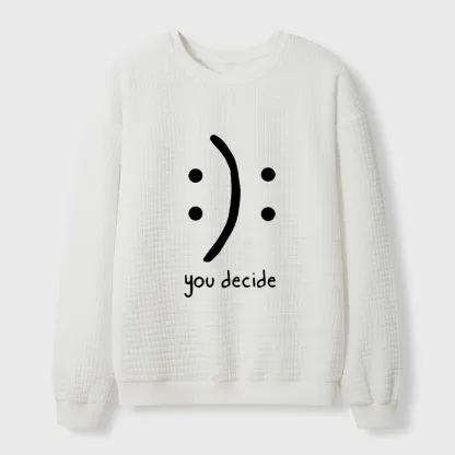Tokyo-Tiger Laugh Or Sad Waffle Sweatshirt