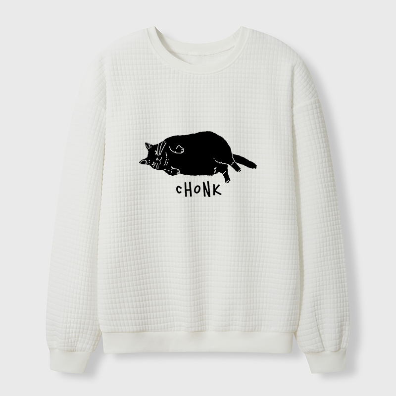 Tokyo-Tiger Chonk Cat Waffle Sweatshirt