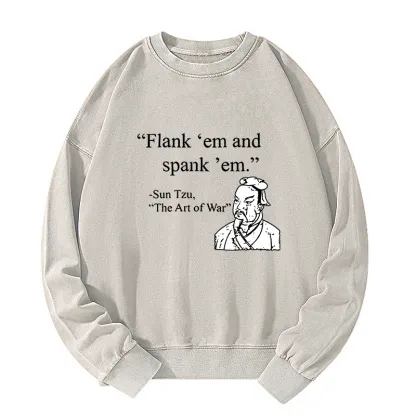 Tokyo-Tiger The Art Of War Funny Washed Sweatshirt