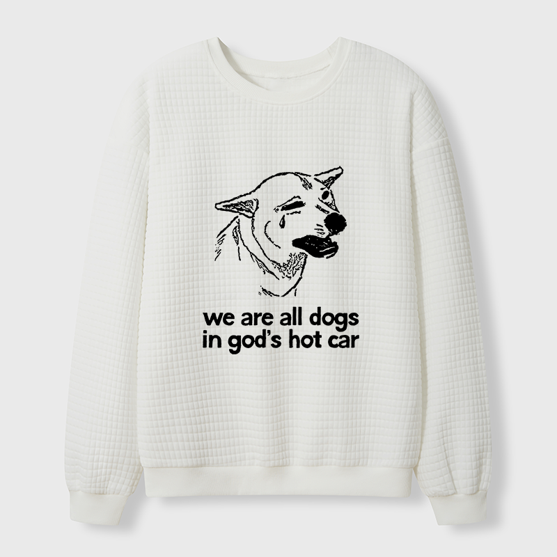 Tokyo-Tiger Sad Dog Funny Waffle Sweatshirt