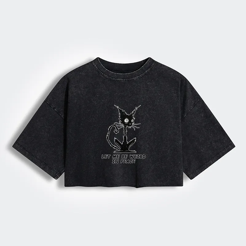 Tokyo-Tiger Cat Gradually Became Strange Women's Washed Crop T-Shirt