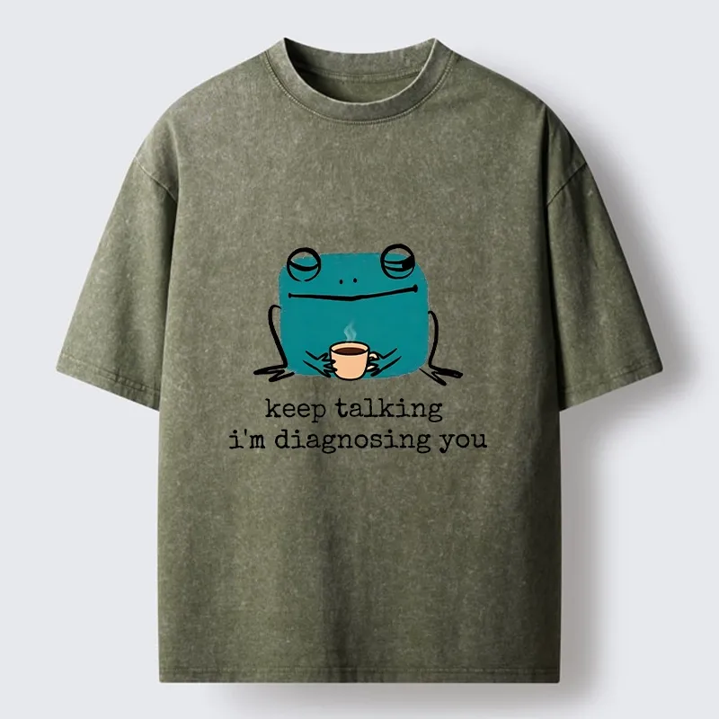 Tokyo‑Tiger Diagnosing Frog Meme Washed T‑Shirt