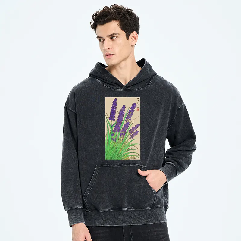 Tokyo-Tiger Japanese Lavender Washed Hoodie