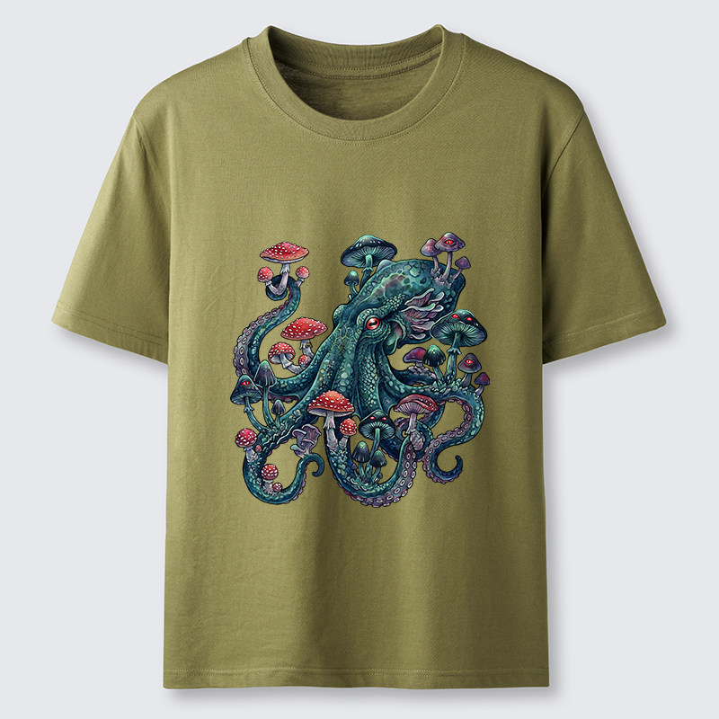 Tokyo-Tiger Octopus Covered In Mushrooms Classic T-Shirt