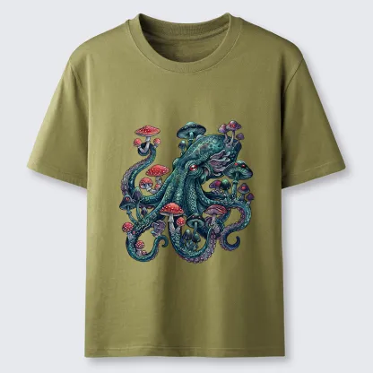Tokyo-Tiger Octopus Covered In Mushrooms Classic T-Shirt