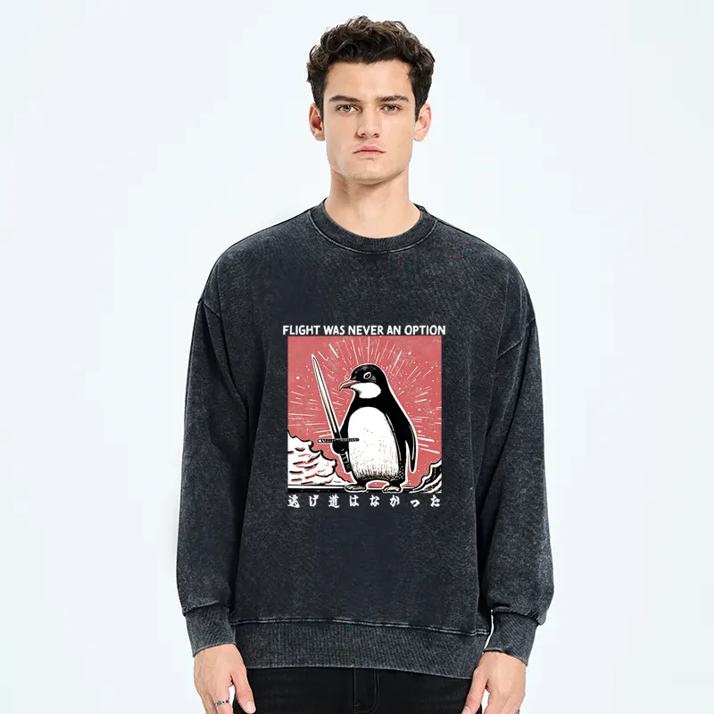 Tokyo-Tiger Fighting Penguin Washed Sweatshirt