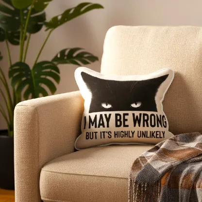 Tokyo-Tiger Cat Can Do No Wrong Shaped Throw Pillow