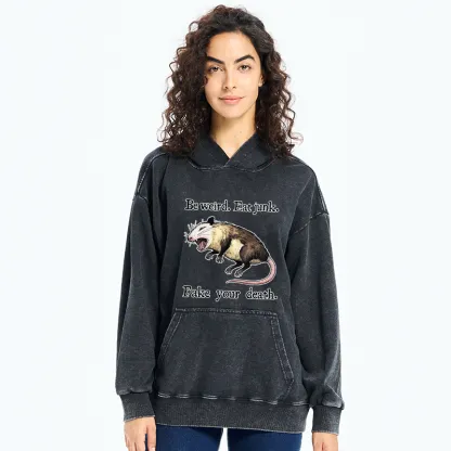 Tokyo-Tiger Focused Samurai Raccoon Washed Hoodie