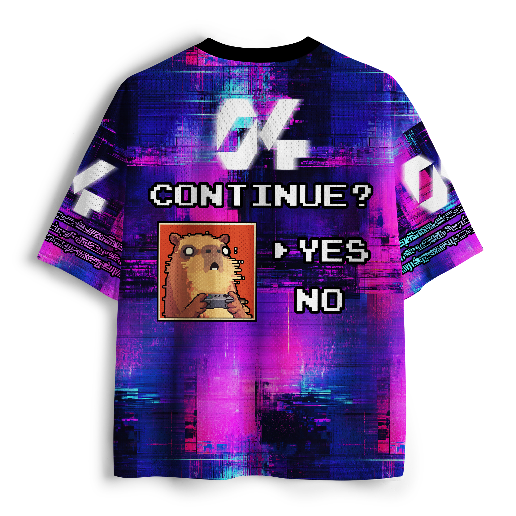 Tokyo-Tiger Gamer Capybara "Game Mode On" Cyberpunk Mesh Jersey