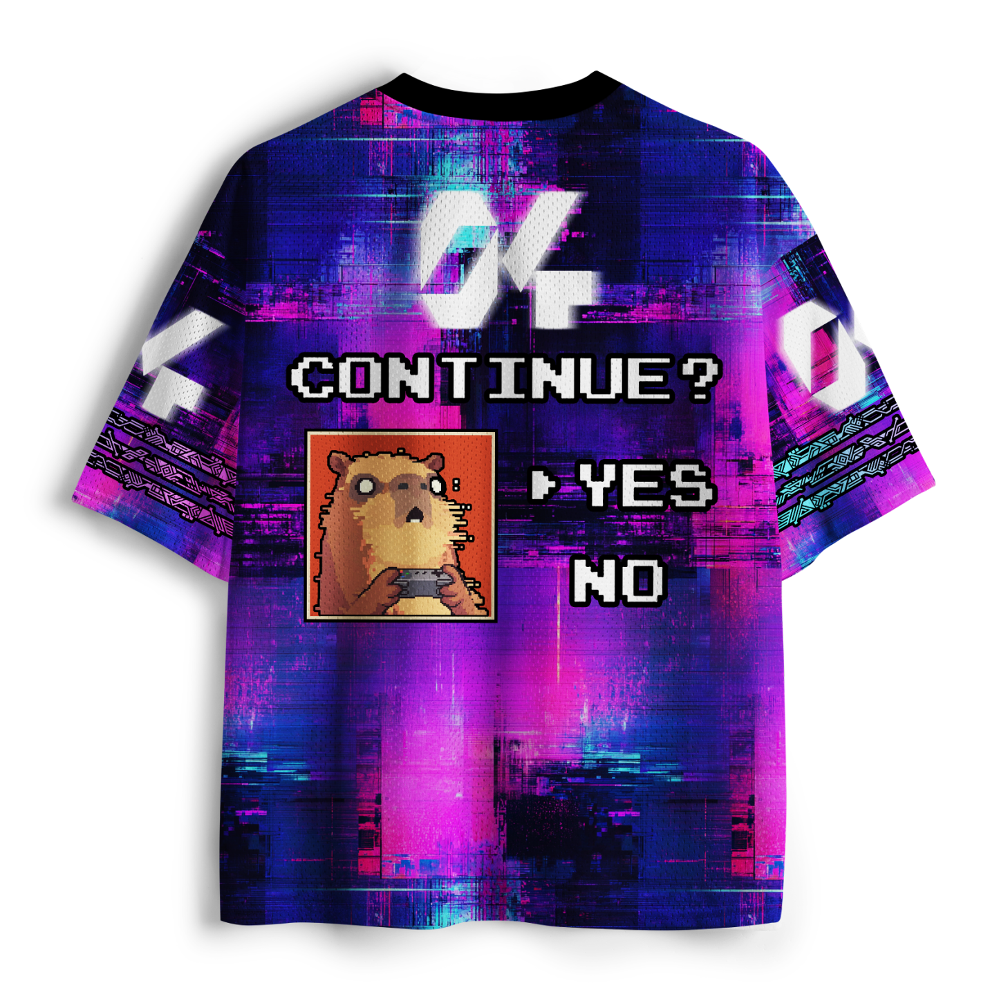 Tokyo-Tiger Gamer Capybara "Game Mode On" Cyberpunk Mesh Jersey