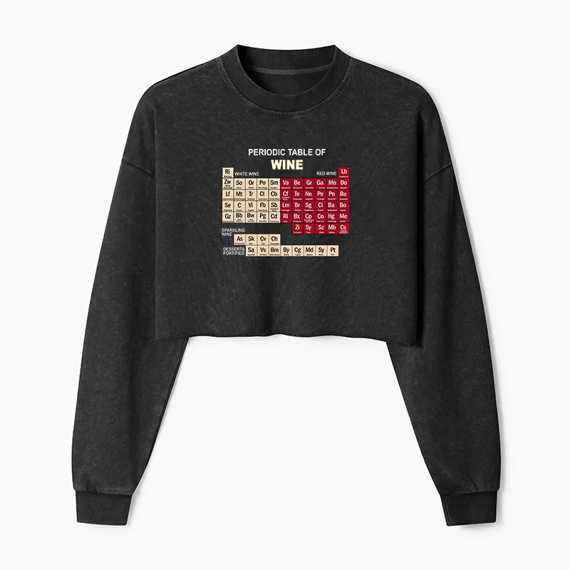 Tokyo-Tiger Table of Elements of Wine Washed Crop Sweatshirt