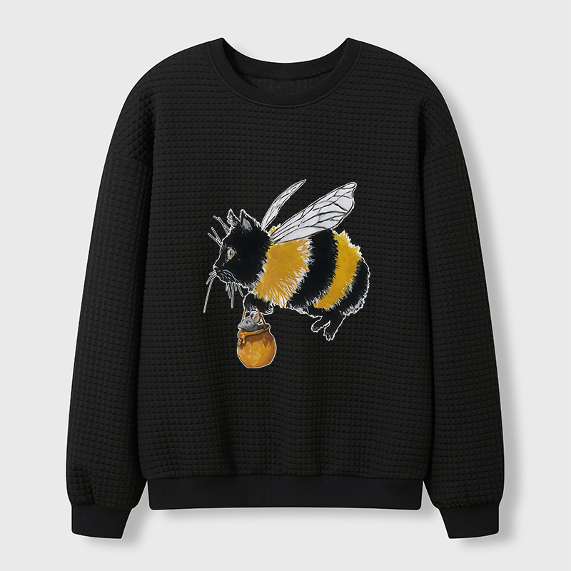 Tokyo-Tiger Catbee Funny Waffle Sweatshirt
