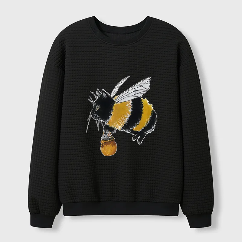 Tokyo-Tiger Catbee Funny Waffle Sweatshirt