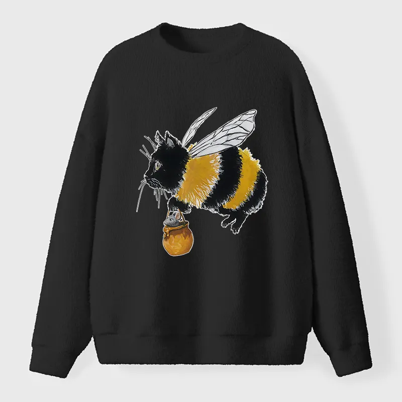 Tokyo-Tiger Catbee Funny Fuzzy Sweatshirt