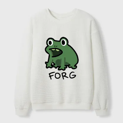 Tokyo-Tiger Funny Forg Japan Waffle Sweatshirt