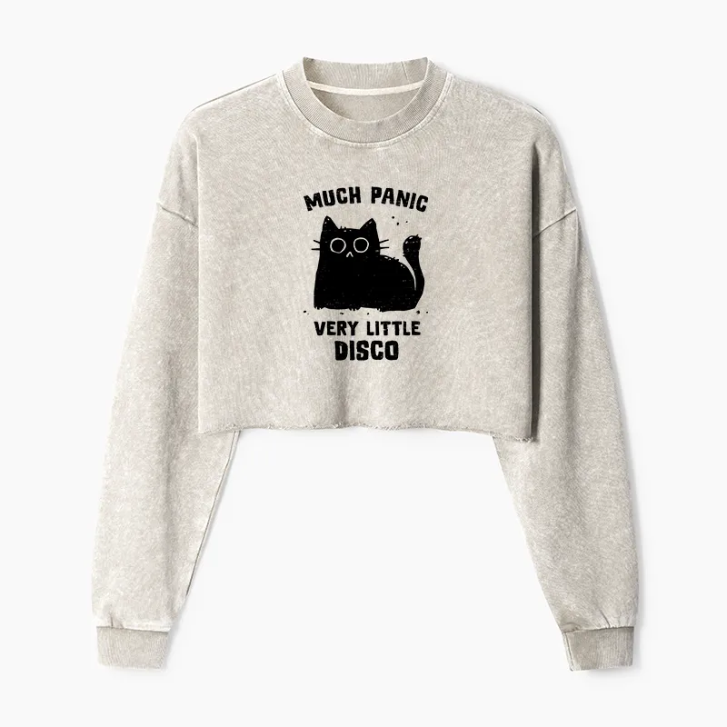 Tokyo-Tiger More Disco Funny Washed Crop Sweatshirt