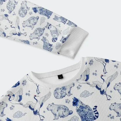 Tokyo-Tiger Floral Adorned Animals In Harmony Christmas Ugly Sweatshirt