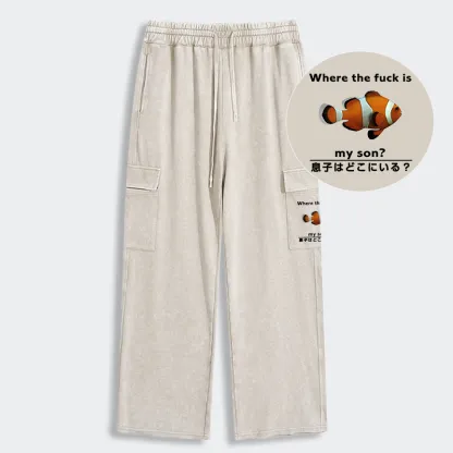 Tokyo-Tiger Fish Looking For Son Washed Utility Sweatpants