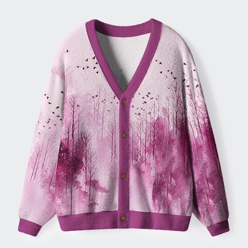 Tokyo-Tiger Echoes Of A Rose-Tinted Dawn Ugly Cardigan Sweater