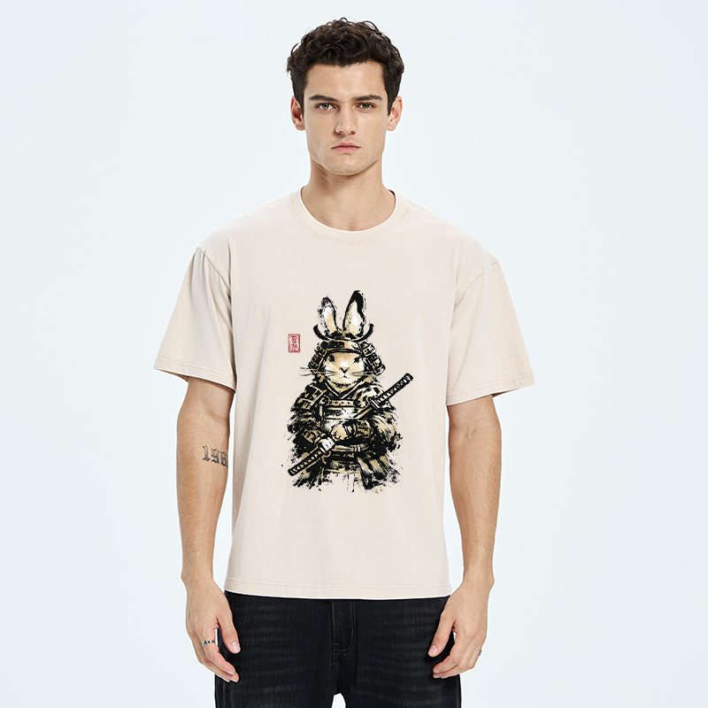 Tokyo-Tiger Samurai Rabbit Washed T-Shirt