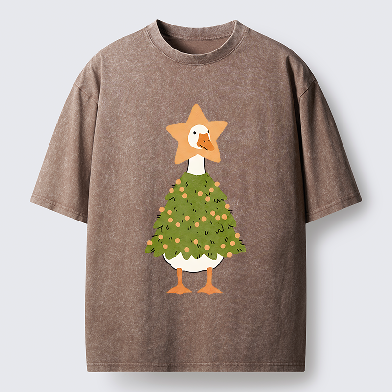 Tokyo‑Tiger Christmas Duck Vibe Washed T-Shirt