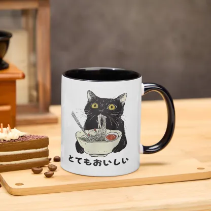 Tokyo-Tiger  Cats Eat Ramen Noodles Mug