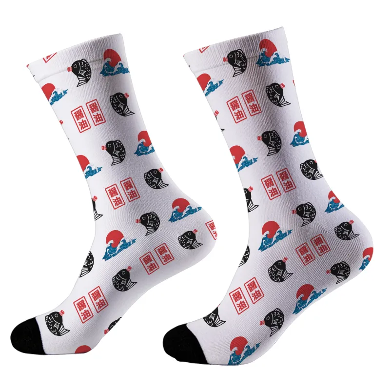 Tokyo-Tiger Japanese Soy Sauce And Wave Socks Sale