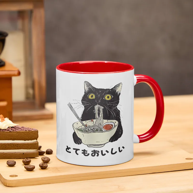 Tokyo-Tiger  Cats Eat Ramen Noodles Mug
