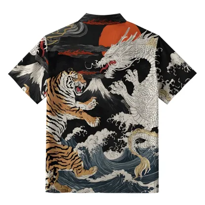 Tokyo-Tiger Fight Between Dragon And Tiger Aloha Hawaiian Shirt