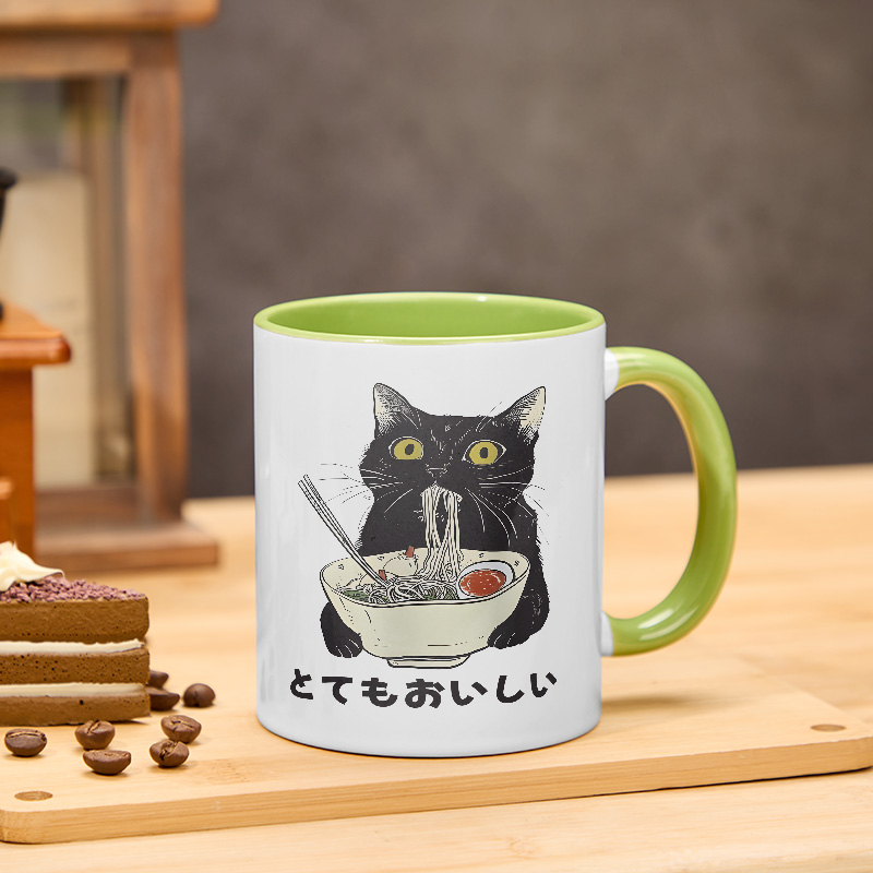 Tokyo-Tiger  Cats Eat Ramen Noodles Mug