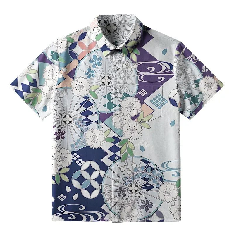 Tokyo-Tiger Floral And Umbrella Button-up Shirt Sale
