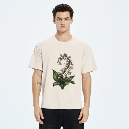 Tokyo-Tiger Skull Lily Art Washed T-Shirt