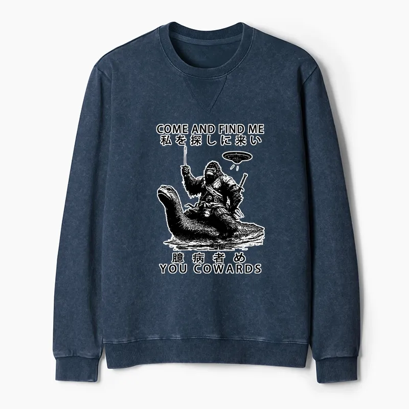 Tokyo-Tiger Can You Find Us Washed Terry Sweatshirt
