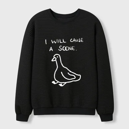 Tokyo-Tiger Stupid Goose Funny Japan Retro Waffle Sweatshirt