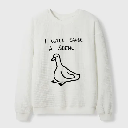 Tokyo-Tiger Stupid Goose Funny Japan Retro Waffle Sweatshirt