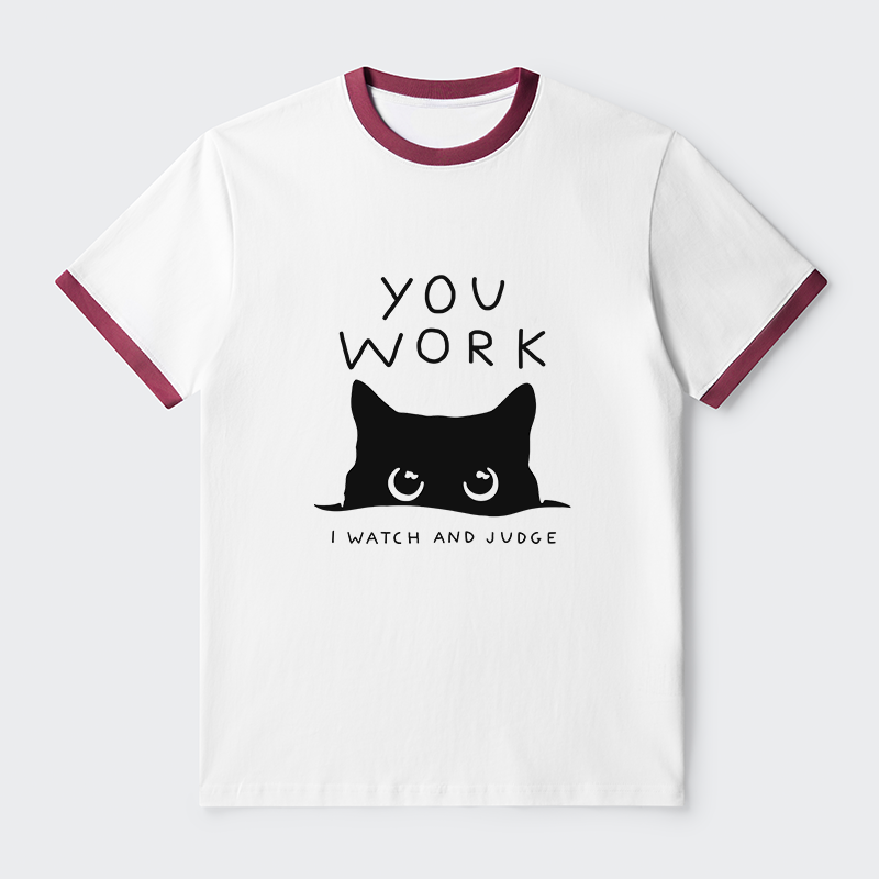 Tokyo-Tiger A Cat That Spies Contrast Trim T-Shirt