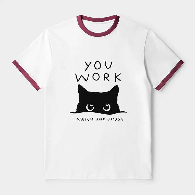 Tokyo-Tiger A Cat That Spies Contrast Trim T-Shirt