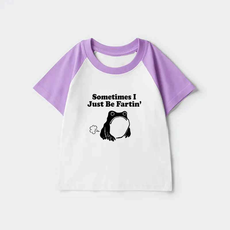 Tokyo-Tiger Farting Frog Japanese Kids Raglan T-shirt