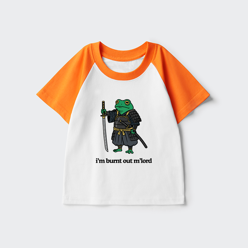 Tokyo-Tiger Tired Frog Kids Raglan T-shirt