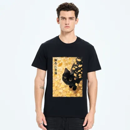 Tokyo-Tiger Ginkgo Black Cat Art Classic T-Shirt