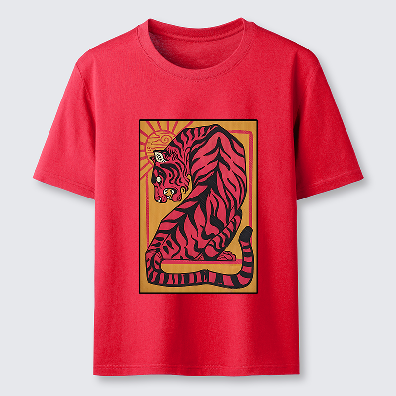Tokyo-Tiger Powerful Tiger Woodcut Print Classic T-Shirt