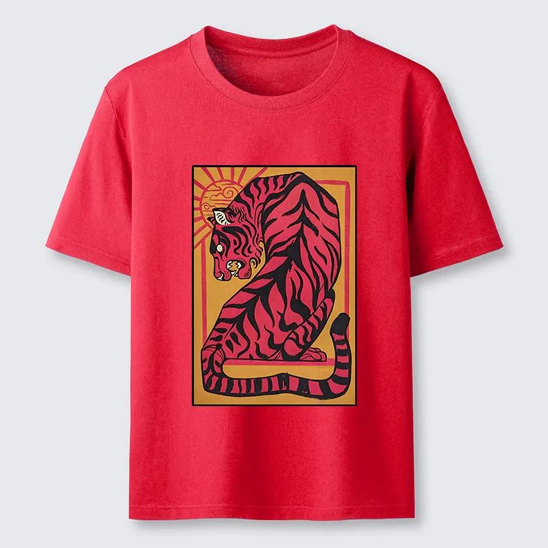 Tokyo-Tiger Powerful Tiger Woodcut Print Classic T-Shirt