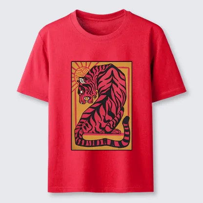 Tokyo-Tiger Powerful Tiger Woodcut Print Classic T-Shirt