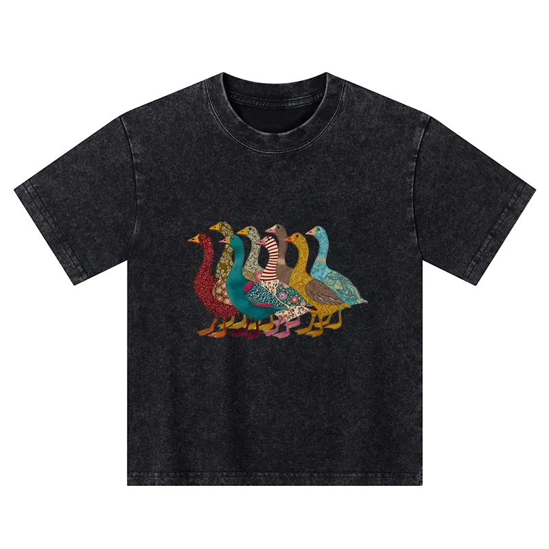 Tokyo-Tiger All Kinds Of Ducks Kids Washed T-Shirt