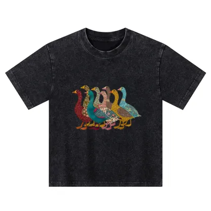Tokyo-Tiger All Kinds Of Ducks Kids Washed T-Shirt