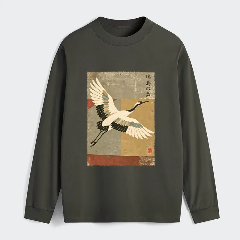 Tokyo-Tiger Crane Spirit Classic Long Sleeve T-Shirt Sale