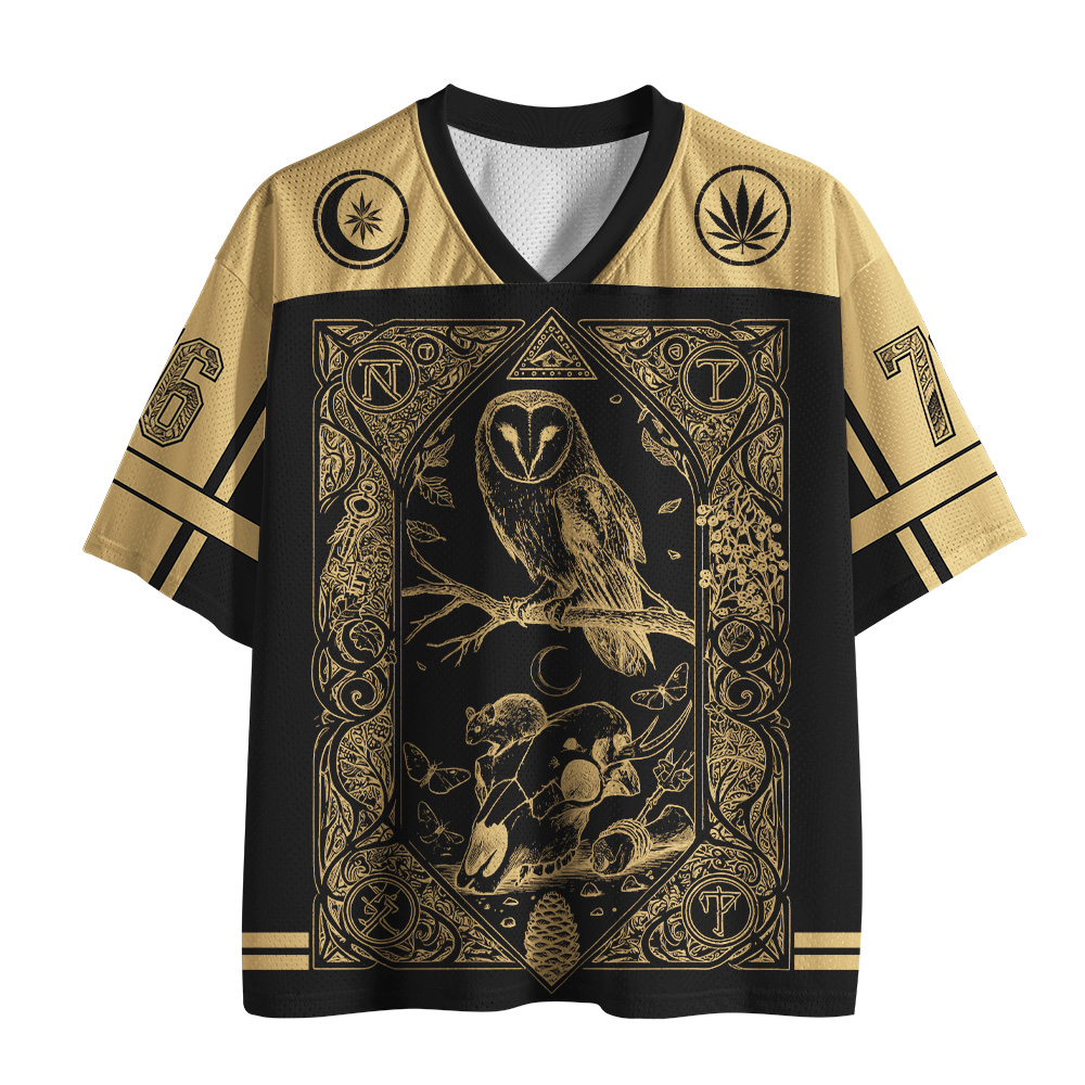 Tokyo-Tiger Owl Skeleton Moon Mesh Jersey
