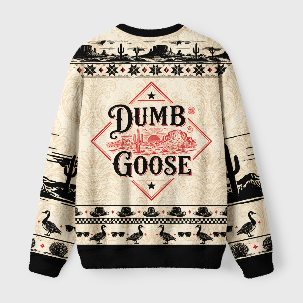Tokyo-Tiger Foolish Cowboy Goose Funny Meme Fuzzy Christmas Ugly Sweatshirt