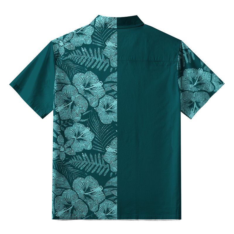 Tokyo-Tiger Tropical Ripple Flowers Button-up Shirt