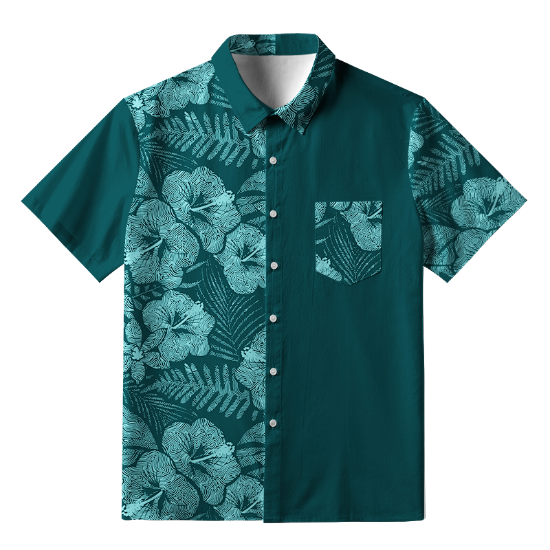 Tokyo-Tiger Tropical Ripple Flowers Button-up Shirt